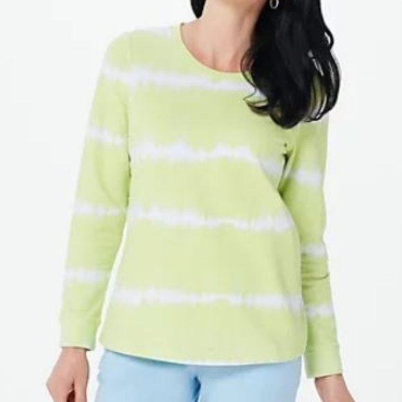 Denim&Co Tops - Denim & Co Tie-Dye French Terry Sweatshirt  6412